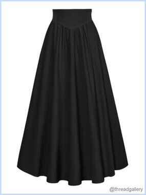 Renaissance Victorian Maxi Skirt Flowy A-Line Long Skirt